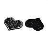 Heart Hotfix Glass Rhinestone with Cloth Patches PATC-T002-02B-2