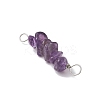 10Pcs 5 Styles Constellation Natural Gold Rutilated Quartz & Amethyst & Golden Sheen Obsidian & Strawberry Quartz & Lapis Lazuli Copper Wire Wrapped Chip Beaded Connector Charms PALLOY-JF02905-03-5