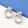 304 Stainless Steel Twist Ring Stud Earrings EJEW-P324-05P-1
