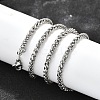 Tarnish Resistant Trendy Men's 201 Stainless Steel Wheat Chain Necklaces NJEW-L043A-45P-2