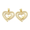 Rack Plating Brass Micro Pave Cubic Zirconia Pendants KK-F869-05G-1