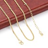 Brass Curb Chain Necklaces X-NJEW-K123-09G-1