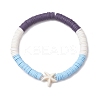 Flat Round Handmade Polymer Clay Heishi Beaded Stretch Bracelets BJEW-JB11802-02-2