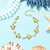 304 Stainless Steel & Shell Pearl Link Chains Bracelets for Women BJEW-JB13815-01-2