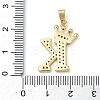 Rack Plating Brass Micro Pave Cubic Zirconia Pendants KK-D535-01K-RS-3