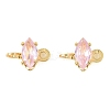 Brass Pave Cubic Zirconia Horse Eye Connector Charms KK-P347-03G-3