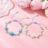 2Pcs 2 Colors Ocean Theme Synthetic Turquoise & Glass Seed Beaded Bracelets BJEW-MZ00305-1