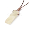 Natural Citrine Nugget Pendant Necklace with Waxed Cord for Women NJEW-F306-01F-3