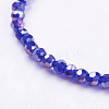 Faceted(32 Facets) Round Electroplate AB Color Plated Glass Beads Strands X-EGLA-D021-67-3