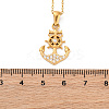 304 Stainless Steel Crystal Rhinestone Anchor Pendant Necklaces LS-NJEW-Z057-01B-G-5