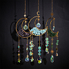 1Pc Alloy & Natural Gemstone Chips Moon Hanging Ornaments HJEW-BBC0001-17C-4