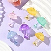 10Pcs 5 Colors Luminous Epoxy Resin Mushroom Pendants RESI-YW0004-19-5