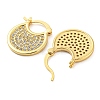 Brass Micro Pave Clear Cubic Zirconia Thick Hoop Earrings EJEW-Q785-01G-2
