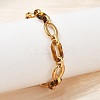 304 Stainless Steel & Resin Oval Link Chain Bracelets for Women BJEW-A169-10G-2