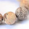 Frosted Natural Picture Jasper Round Bead Strands G-E334-4mm-26-4