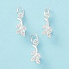 Rack Plating Brass Pave Cubic Zirconia Leaf Shape Ice Pick Pinch Bails KK-G464-07S-2