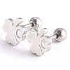 Tarnish Resistant 201 Stainless Steel Barbell Cartilage Earrings EJEW-R147-19-1