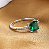 Brass Micro Pave Cubic Zirconia Finger Rings for Women FS-WG14AB5-02-3