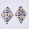 Printed Capiz Shell Pendants LS-SHEL-T016-08D-1