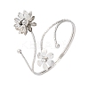 Lotus Alloy Arm Cuff Bangles for Girl Women AJEW-A063-01D-P-4