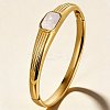 304 Stainless Steel Acrylic Rectangle Hinged Cuff Bangles for Women WG575D9-02-1