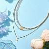 Shell Pearl Necklaces NJEW-JN04893-2