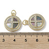 Brass Micro Pave Clear Cubic Zirconia Cross Pendants KK-G485-32G-02-3