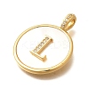 Rack Plating Brass Micro Pave Clear Cubic Zirconia Pendants with Shell KK-M309-42G-L-3