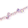 Electroplate Glass and Acrylic Rhinestone Beads Strands MAK-T011-07E-3