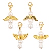 Angel Shell Pearl & Alloy Pendant Decoration HJEW-JM02402-1