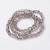 Electroplate Transparent Glass Beads Strands EGLA-A034-T4mm-S19-2