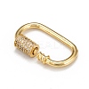 Brass Micro Pave Cubic Zirconia Screw Carabiner Lock Charms ZIRC-F105-03G-3