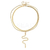 304 Stainless Steel Snake Pendant Double Layer Necklaces for Women NJEW-Z108-03G-4