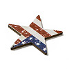 American Flag Theme Single Face Printed Aspen Wood Pendants WOOD-G014-13-4