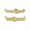 Rack Plating Brass Micro Pave Clear Cubic Zirconia Connector Charms KK-C007-37G-C-2