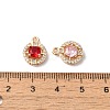 Brass Micro Pave Cubic Zirconia Charms KK-C062-005G-3