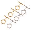 20Sets 2 Colors Ion Plating(IP) 304 Stainless Steel Ring Toggle Clasps STAS-CJ0001-204-1