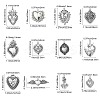 24Pcs 12 Styles Tibetan Style Alloy Pendantss FIND-CJ0002-38-2