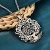 201 Stainless Steel Hollow Tree of Life Pendant Box Chain Necklaces NJEW-M086-04P-4