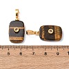 Natural Tiger Eye Pendants G-P628-01G-03-3