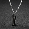 316L Stainless Steel Pill Shape Urn Ashes Pendant Necklace with Box Chains BOTT-PW0001-012EB-1