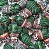30Pcs 6 Styles Opaque Resin Plants Cabochons CRES-CJ0001-55-3