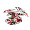 Butterfly Printed Glass Oval Cabochons GGLA-N003-18x25-C39-3
