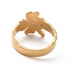 Ion Plating(IP) 201 Stainless Steel Clover Finger Ring RJEW-J051-07G-3