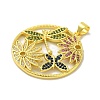 Brass Micro Pave Colorful Cubic Zirconia Pendants KK-Z042-10G-2