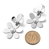 304 Stainless Steel Flower Stud Earrings for Women STAS-Z112-22P-5
