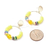 Natural Malaysia Jade & Polymer Clay Beaded Big Ring Dangle Stud Earrings EJEW-TA00075-04-4