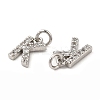 Brass Micro Pave Grade AAA Cubic Zirconia Charms ZIRC-P067-11P-K-NR-3