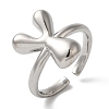 Initials Brass Open Cuff Ring for Women RJEW-N046-02Y-P-1