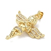 Brass Micro Pave Clear Cubic Zirconia Pendants KK-I476-15G-2
